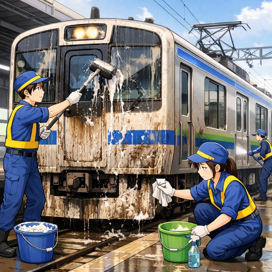 鉄道車の清掃